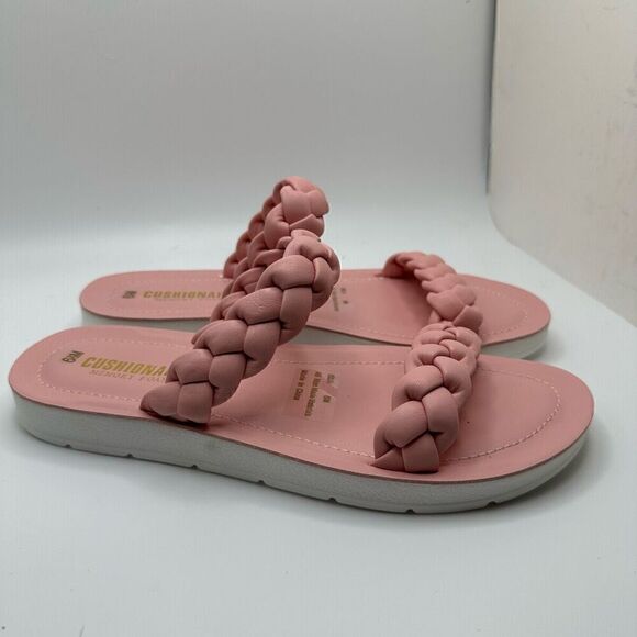 CUSHIONAIRE Women's braided slide sandal +Memory Foam 6.5 PINK - Picture 1 of 7